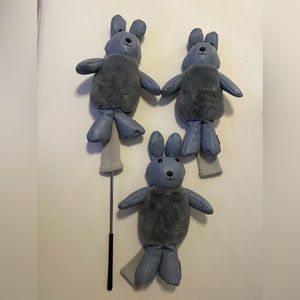 3 Craftsman Golf Leather Plush Rabbit Golf Animal Blue Driver Headcover Fits 440